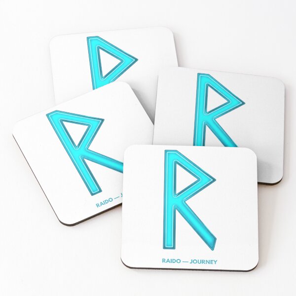 Item preview, Norse Raido Rune Journey Symbol Neon Glow designed and sold by CalmFrameArt.