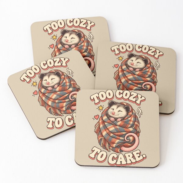 Item preview, Too Cozy to Care – Cute Opossum in a Blanket designed and sold by VioVibe.