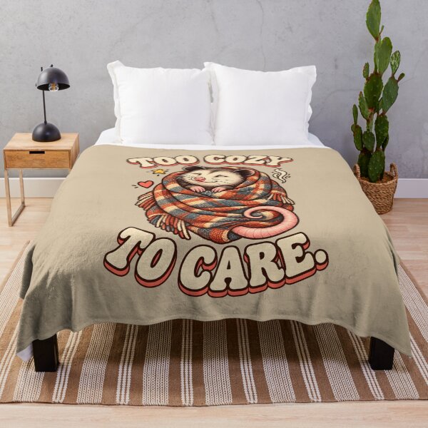 Item preview, Too Cozy to Care – Cute Opossum in a Blanket designed and sold by VioVibe.