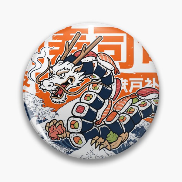 Item preview, Sushi Dragon Japanese Wave Graphic T-Shirt designed and sold by fowzi shokri.