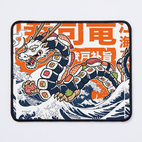 Item preview, Sushi Dragon Japanese Wave Graphic T-Shirt designed and sold by fowzi shokri.