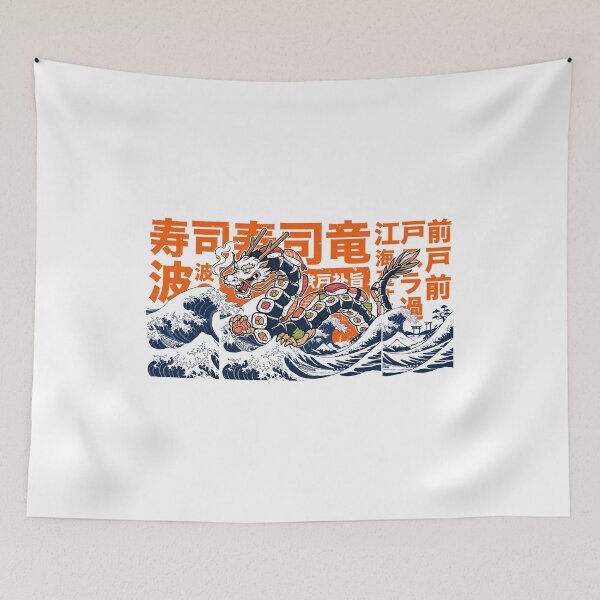 Item preview, Sushi Dragon Japanese Wave Graphic T-Shirt designed and sold by fowzi shokri.