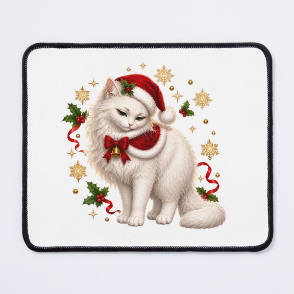 Item preview, Gentle Christmas Cat with Golden Snowflakes designed and sold by Kolibra.
