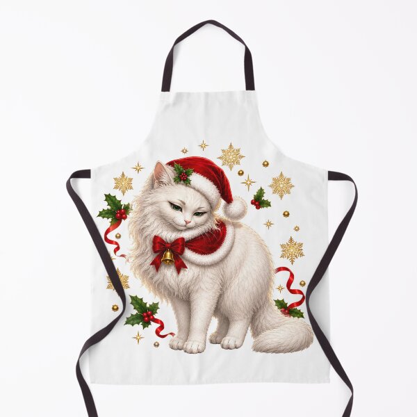 Item preview, Gentle Christmas Cat with Golden Snowflakes designed and sold by Kolibra.