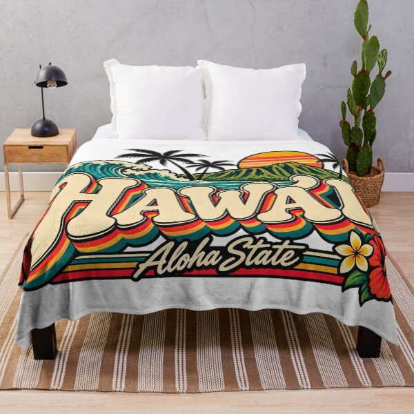 Item preview, Hawaii Aloha State Vintage Tropical Surf Island Retro Graphic Tee designed and sold by TM DESIGNS AND MORE.