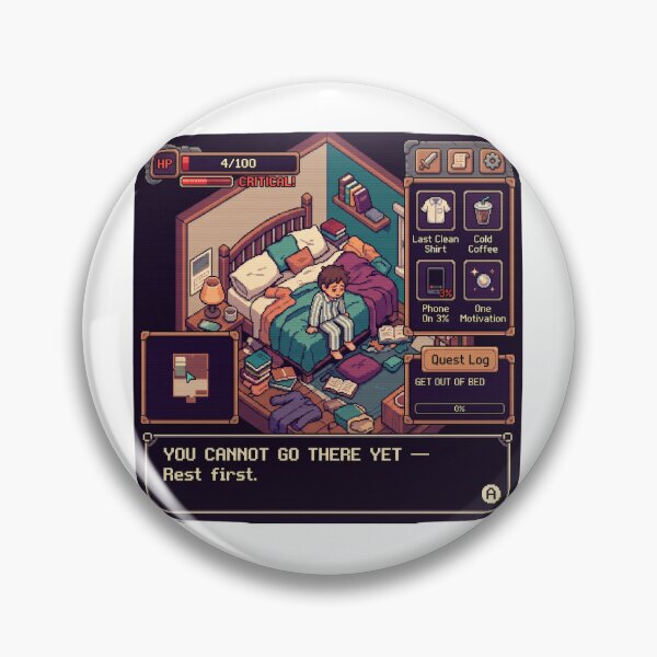 Item preview, Depression Quest Retro Video Game Pixel Art Mental designed and sold by LunaMarkos.