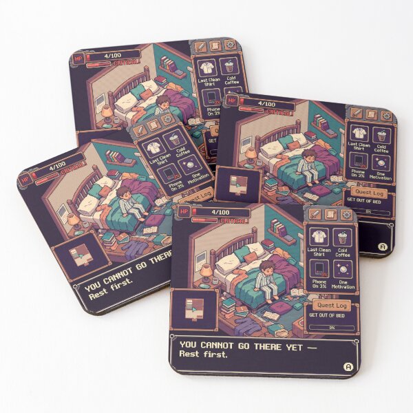 Item preview, Depression Quest Retro Video Game Pixel Art Mental designed and sold by LunaMarkos.
