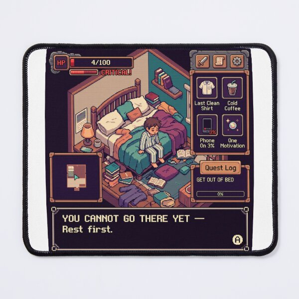 Item preview, Depression Quest Retro Video Game Pixel Art Mental designed and sold by LunaMarkos.