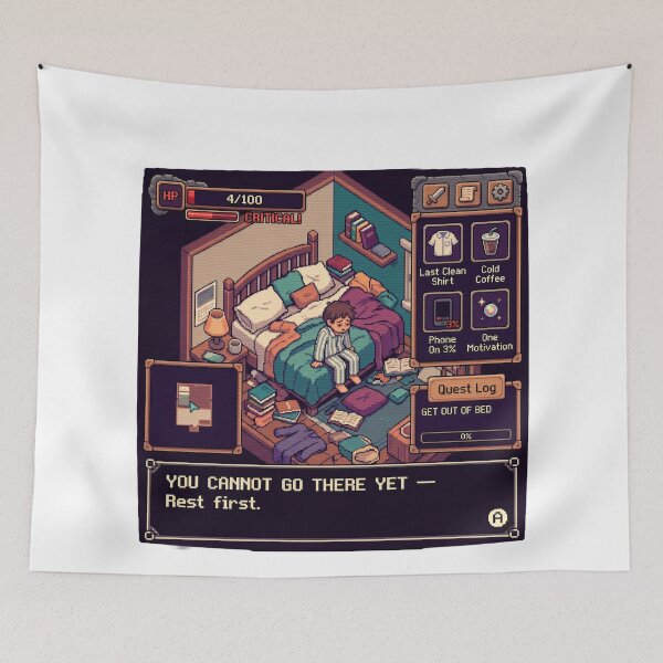 Item preview, Depression Quest Retro Video Game Pixel Art Mental designed and sold by LunaMarkos.