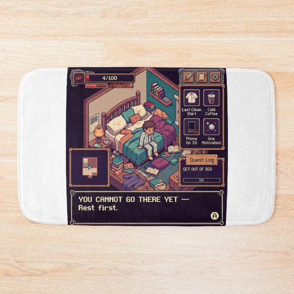 Artikelvorschau, Depression Quest Retro-Videospiel Pixelkunst Mental entworfen und verkauft von LunaMarkos.