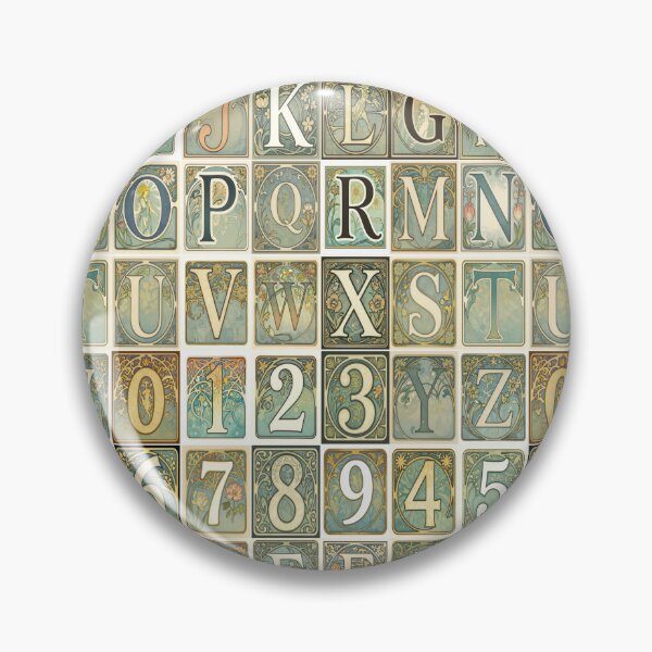 Item preview, Art Nouveau Alphabet And Numbers Pattern designed and sold by Giulivo Store Graphic.