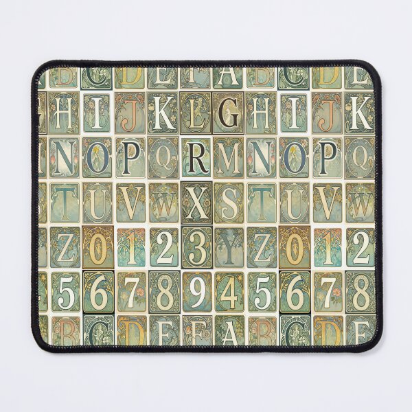 Item preview, Art Nouveau Alphabet And Numbers Pattern designed and sold by Giulivo Store Graphic.