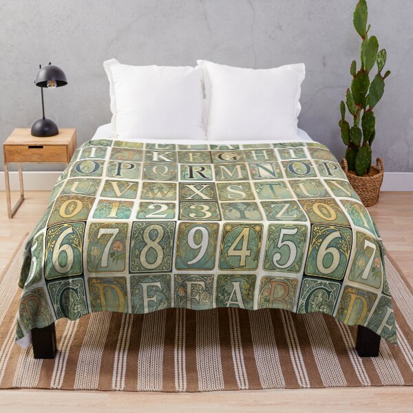 Item preview, Art Nouveau Alphabet And Numbers Pattern designed and sold by Giulivo Store Graphic.