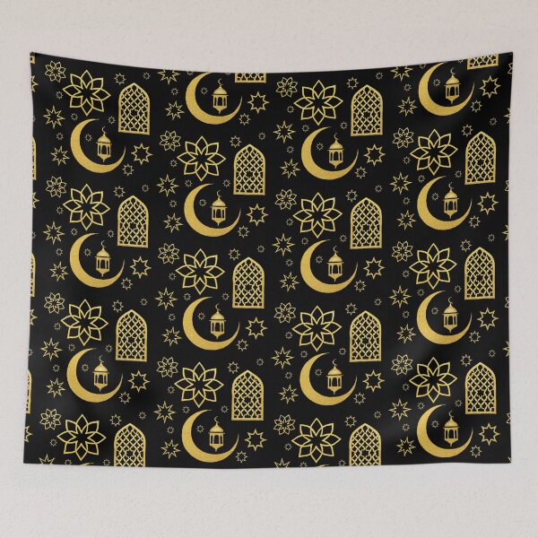 Item preview, Golden Ramadan Crescent & Lantern (V.2) - Islamic Star Art designed and sold by D-Islamic.