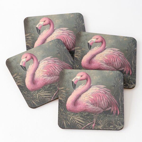 Item preview, Vintage Botanical Pink Flamingo Jungle Art Print By Moose Disco designed and sold by MooseDisco.