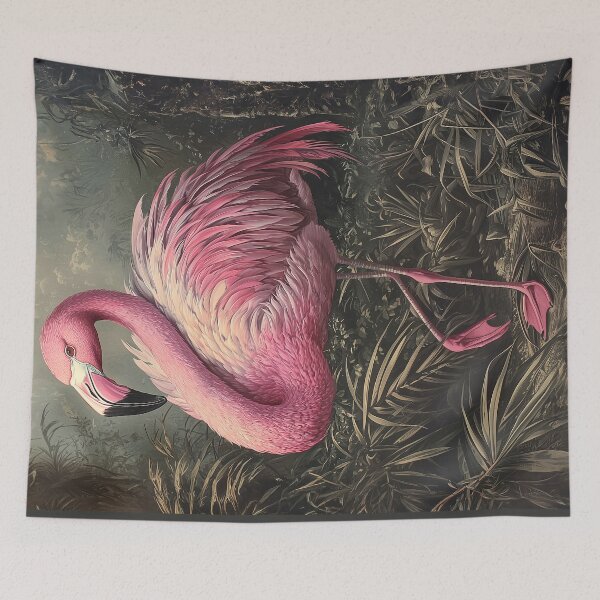 Item preview, Vintage Botanical Pink Flamingo Jungle Art Print By Moose Disco designed and sold by MooseDisco.