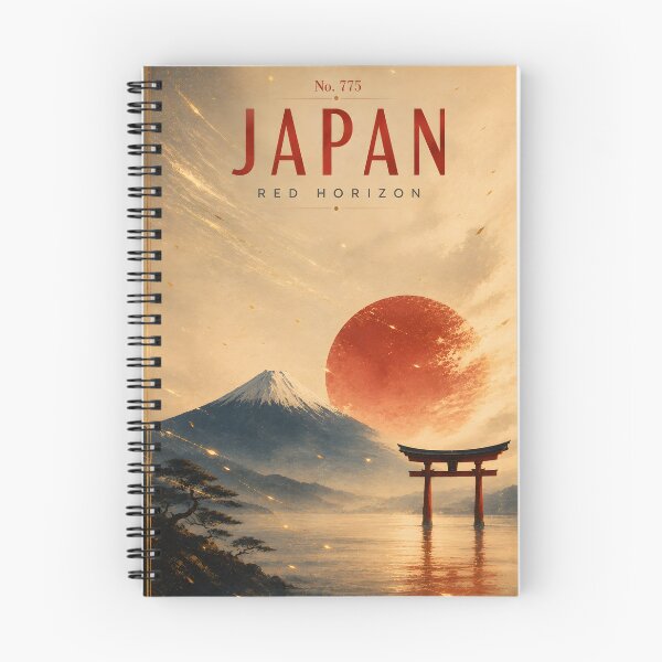 Item preview, Japan Red Horizon Vintage Travel Poster – Mount Fuji Japanese Wall Art No. 775 designed and sold by bauschberts.