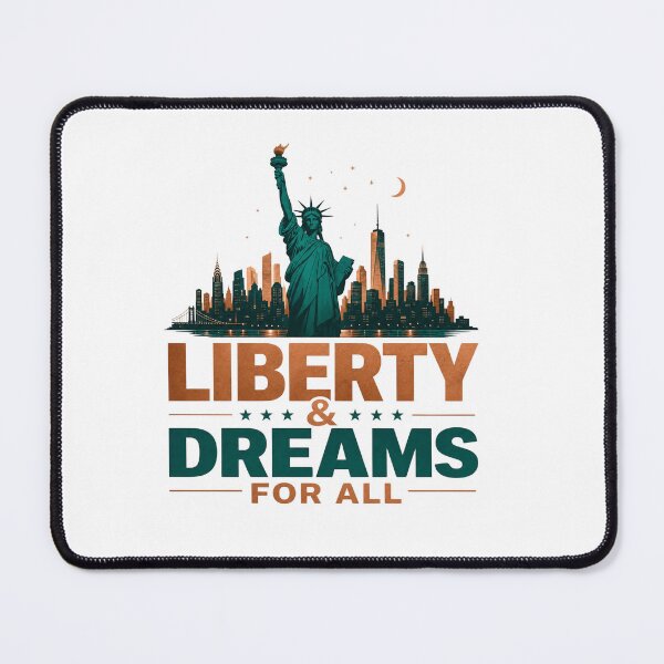 Item preview, Statue of Liberty Minimalist Copper-Green Art – Liberty & Dreams for All – NYC Skyline Design designed and sold by bobscraze.