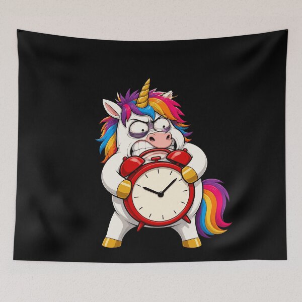 Item preview, Grumpy Unicorn Alarm Clock Meltdown Funny Design designed and sold by BoyleDesignShop.