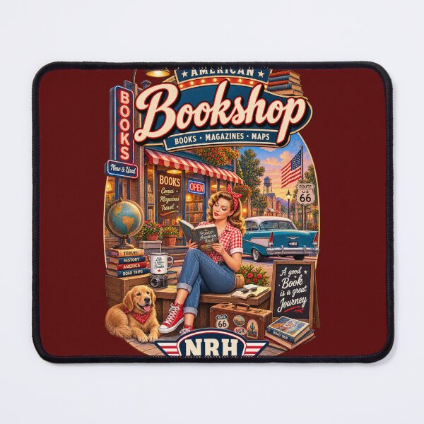 Item preview, Vintage American Bookstore Retro Poster designed and sold by Normandy Road Heritage.