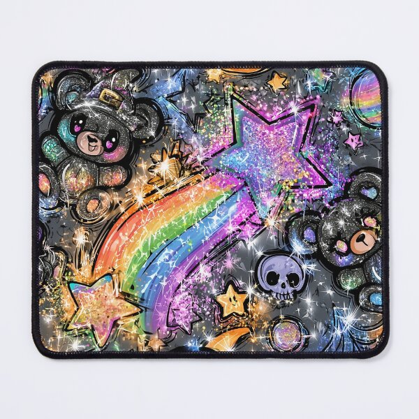 Item preview, Rainbow Pride Cosmic Bear Pattern - Glittery LGBTQ Galaxy Skull Design designed and sold by Yoruhara.