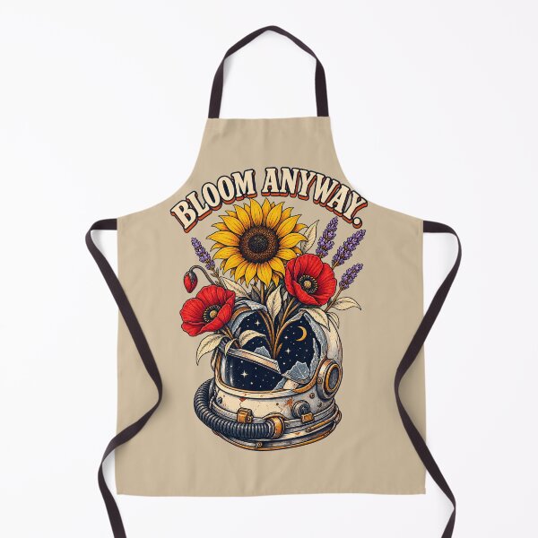 Item preview, Bloom Anyway – Cosmic Astronaut Helmet with Flowers designed and sold by VioVibe.
