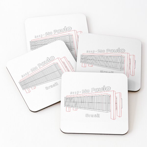 Item preview, Masp Sao Paulo Brasil - Red Structure Line Art Modern Museum designed and sold by City Tour Collection.