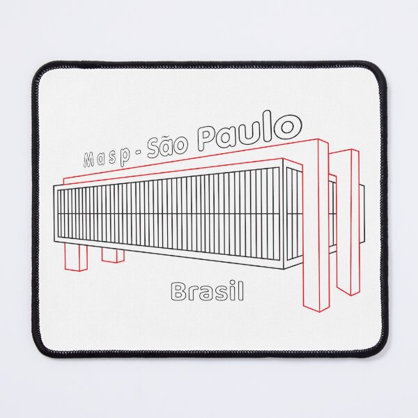 Item preview, Masp Sao Paulo Brasil - Red Structure Line Art Modern Museum designed and sold by City Tour Collection.