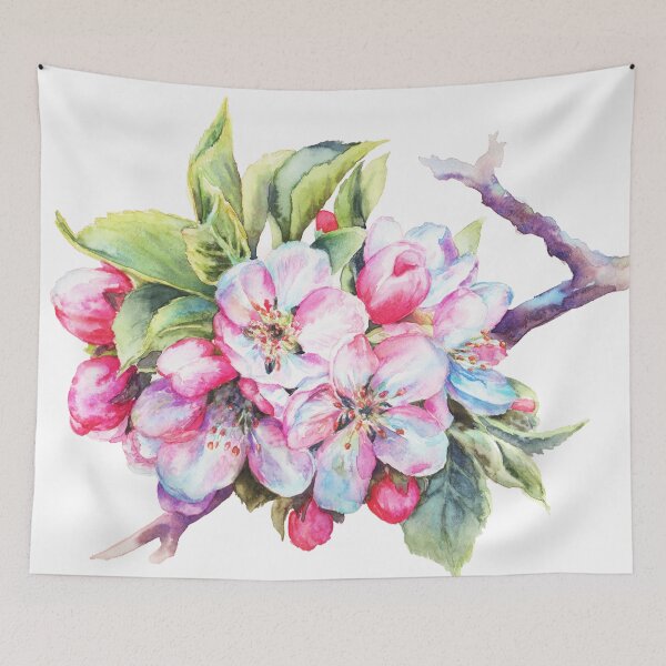 Item preview, Realistic Spring Blossom Watercolor Apple Cherry Blossom Branch designed and sold by art-tee-ua.