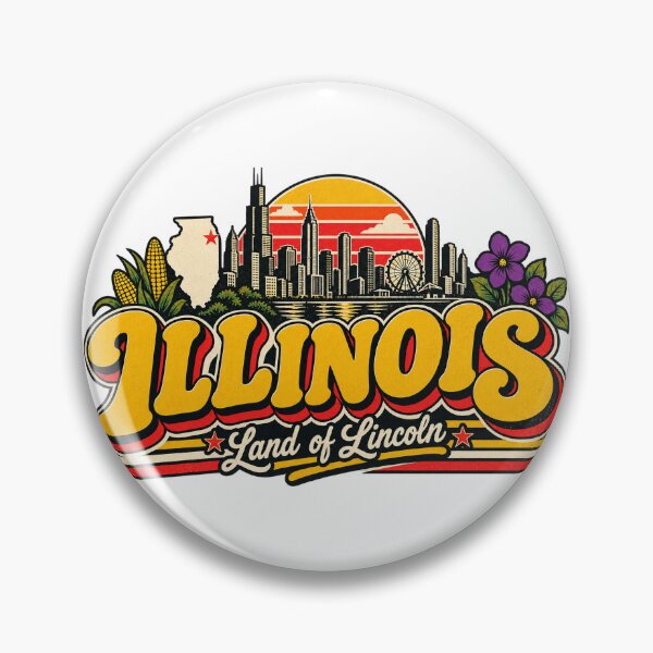 Item preview, Illinois Land of Lincoln Vintage Chicago Skyline Graphic Tee designed and sold by TM DESIGNS AND MORE.