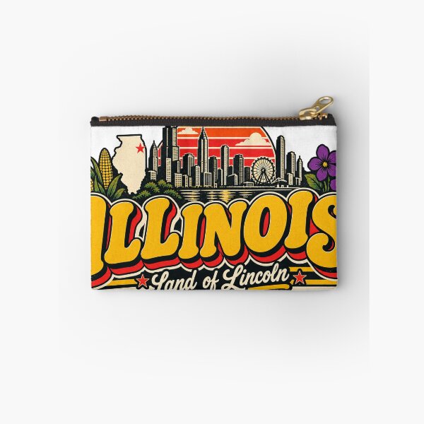 Item preview, Illinois Land of Lincoln Vintage Chicago Skyline Graphic Tee designed and sold by TM DESIGNS AND MORE.