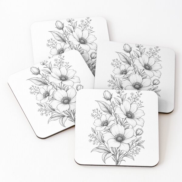 Item preview, Minimalist Wildflower Line Art | Elegant Floral Bouquet Sketch designed and sold by Tee Visions.