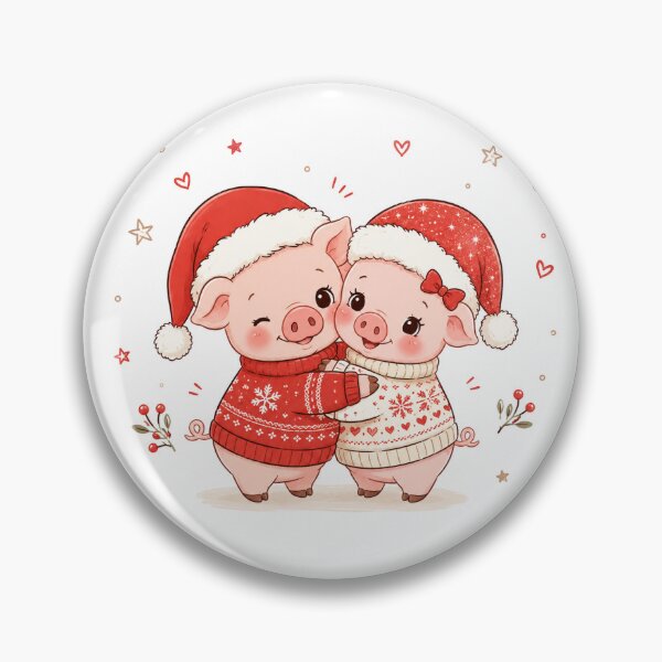 Item preview, Cute Piglet Couple Cuddling in Christmas Sweaters – Kawaii Holiday designed and sold by mayatA-rt.