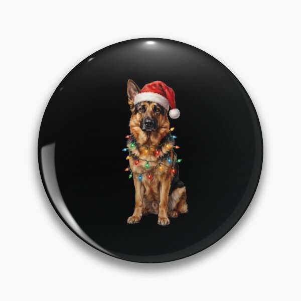 Item preview,  Merry Christmas Lights German Shepherd Dog With Santa Hat designed and sold by SOUFIANE1991.