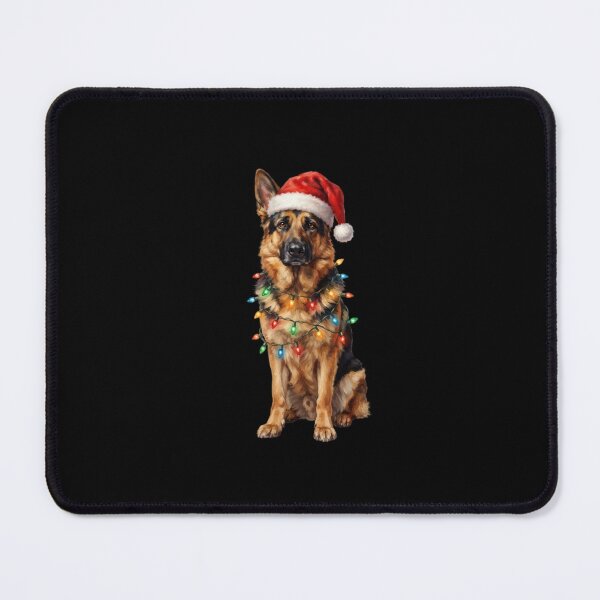 Item preview,  Merry Christmas Lights German Shepherd Dog With Santa Hat designed and sold by SOUFIANE1991.