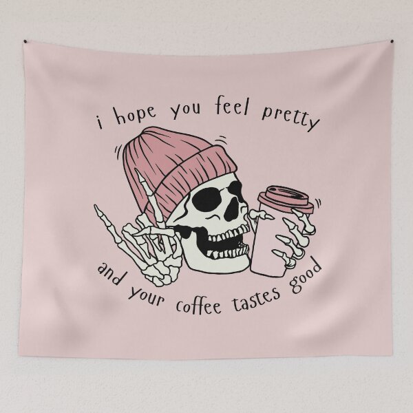 Item preview, Coffee Lover Cute Skull Art designed and sold by MiaBellaGirl.