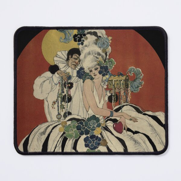 Item preview, Theater Wall Art, Vintage Art Nouveau Poster, Harlequin and Columbine, Theater Lover Decor designed and sold by RickE.