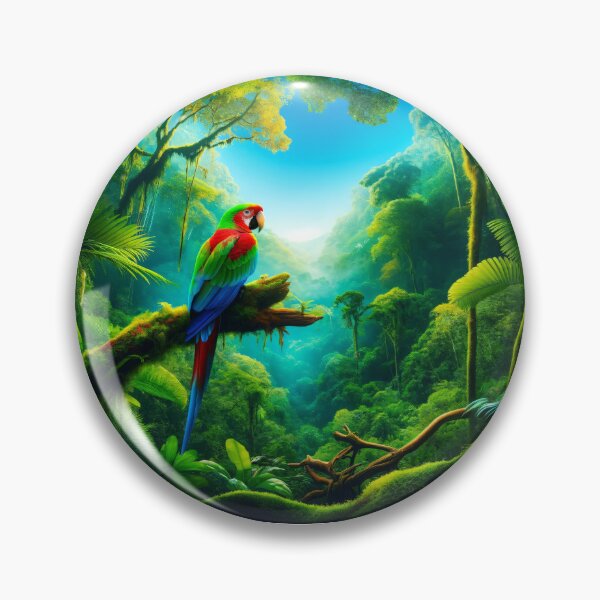 Item preview, Colorful Macaw in a Lush Tropical Rainforest designed and sold by NarjaShop.