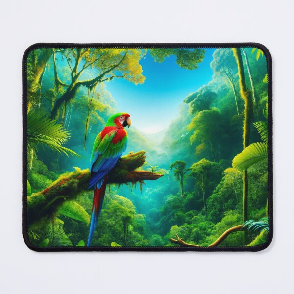 Item preview, Colorful Macaw in a Lush Tropical Rainforest designed and sold by NarjaShop.