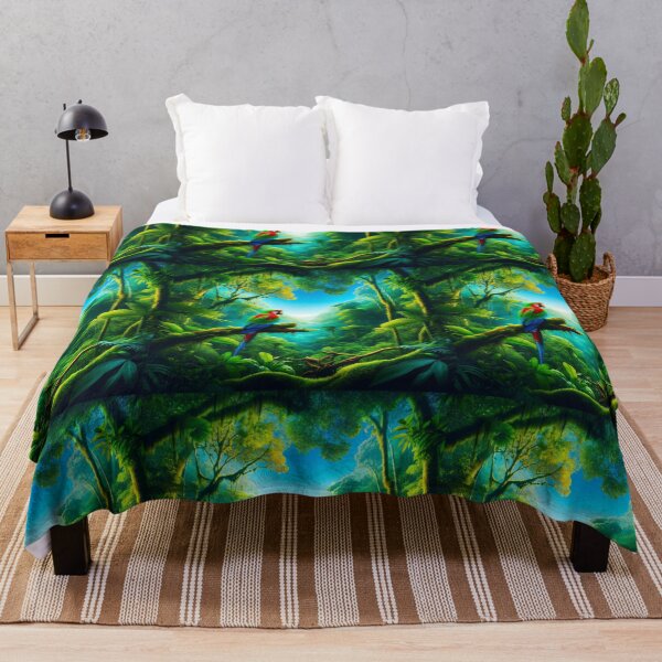 Item preview, Colorful Macaw in a Lush Tropical Rainforest designed and sold by NarjaShop.