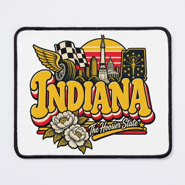 Item preview, Indiana Hoosier State Vintage Racing Indianapolis Graphic Tee designed and sold by TM DESIGNS AND MORE.