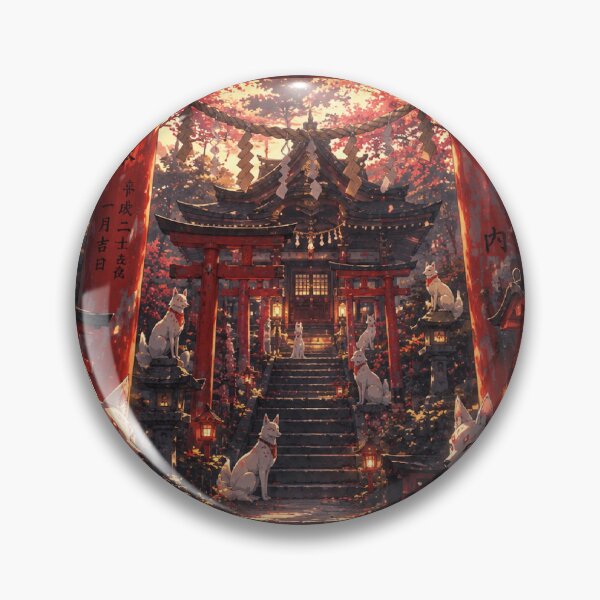 Item preview, Anime Kitsune at Inari Shrine - Japanese Torii Gate in Autumn designed and sold by CzipipitoStudio.