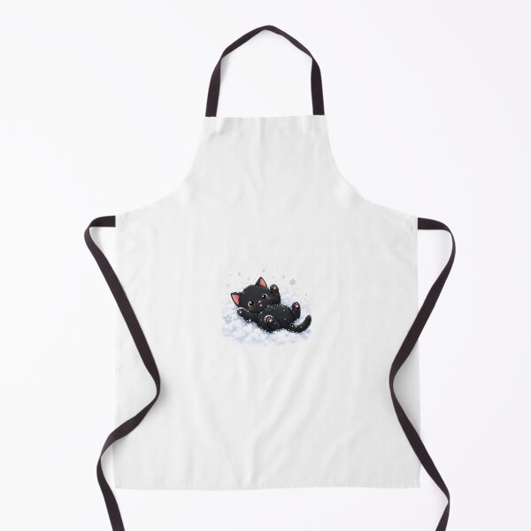 Item preview, Cute Black Cat Playing in Sparkling Snow – Kawaii Winter Christmas designed and sold by mayatA-rt.