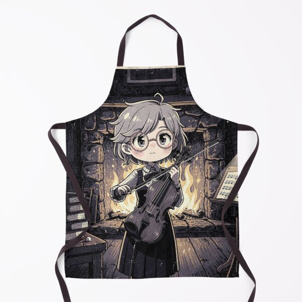 Item preview, Kawaii Academia Female Violinist Cozy Fireplace designed and sold by LenNo9881.