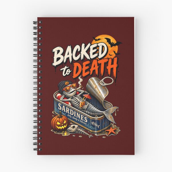 Item preview, Backed to Death – Funny Halloween Sardine Skeleton designed and sold by Cardio Boutique.