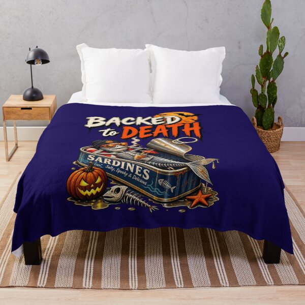 Item preview, Backed to Death – Funny Halloween Sardine Skeleton designed and sold by Cardio Boutique.