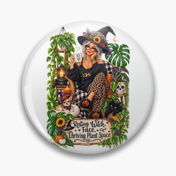 Item preview, Resting Witch Face Thriving Plant Space – Funny Halloween Plant Mom designed and sold by CottageGardenCo.