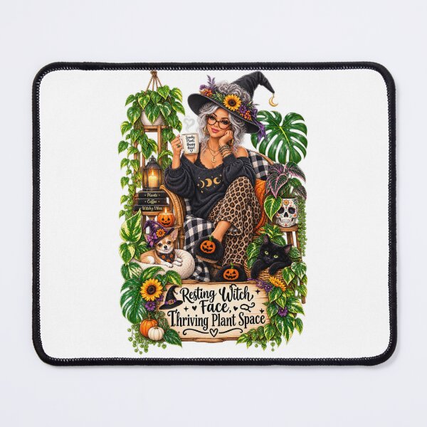 Item preview, Resting Witch Face Thriving Plant Space – Funny Halloween Plant Mom designed and sold by CottageGardenCo.
