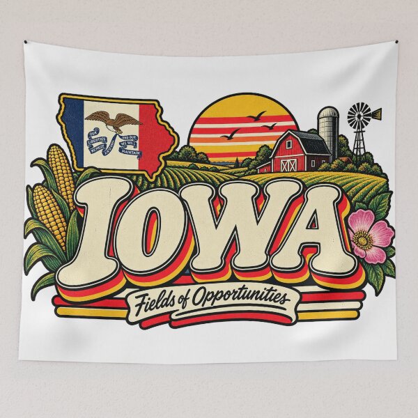 Item preview, Iowa Fields of Opportunity Vintage Farm Corn Retro Graphic Tee designed and sold by TM DESIGNS AND MORE.