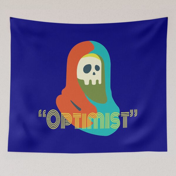 Item preview, Ironic Optimist Grim Reaper Skull - Retro Colorful Goth designed and sold by ANJ Creative Designs.